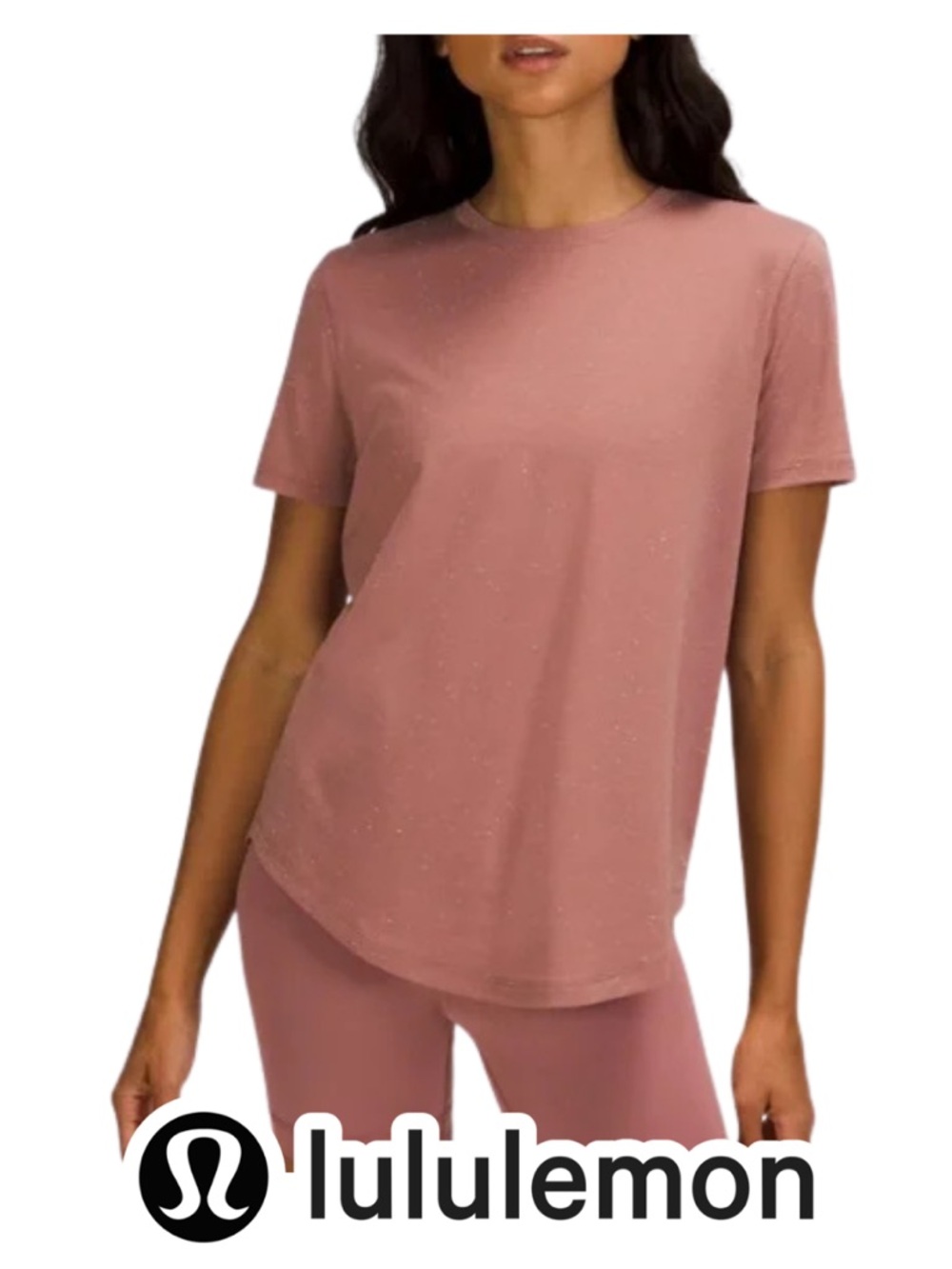 Lululemon | Love Tee Short Sleeve Scoop Neck Spiced Chai Speckled Top - Size 8